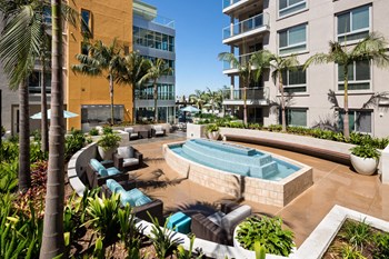 Vive on the Park North Courtyard Fountain and Patio San Diego, California